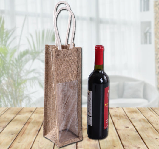 Reusable Gift Carrier 1 2 3 4 6 Burgundy Burlap Bottle Tote Jute Wine Bags