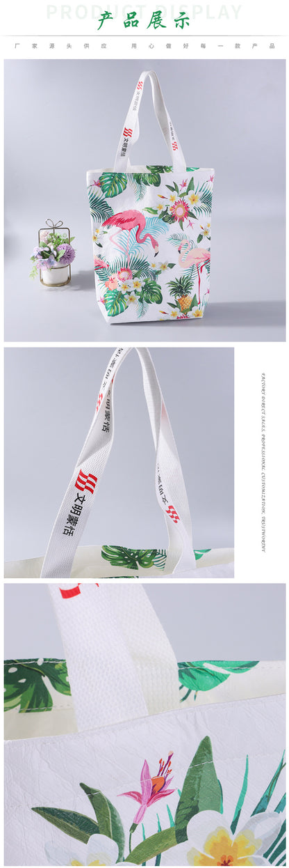 Customize Pattern Cotton Canvas Tote Shopping Bag Cotton Flower Grocery Reusable Plain Blank Cotton Canvas Tote Bag